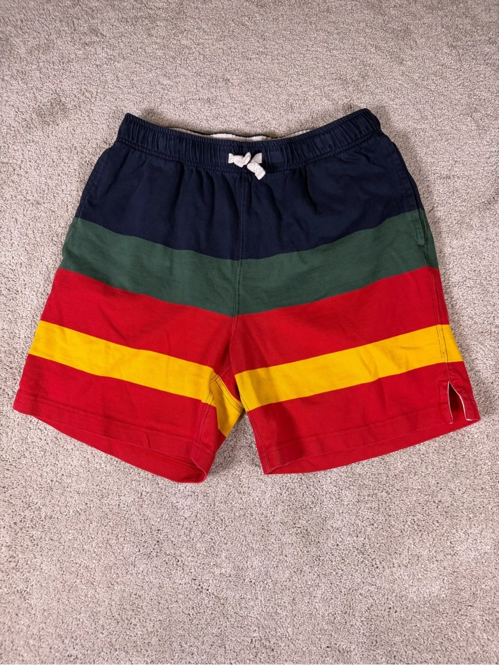 J Crew Multi-colored Striped Colorblock Sweat Shorts Men’s Size Small